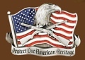 Protect Our American Heritage Belt Buckle 3-1/4 x 2-1/2