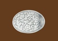 Western Oval Floral Belt Buckle 3-1/2 x 2-1/2