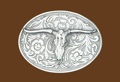 Western Steer Belt Buckle - 4 x 3