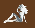 Mud Flap Cowgirl belt buckle 3-1/4 x 2-1/2