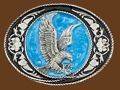 Eagle Buckle Black & Blue enamel 3-1/4 x 2-1/2