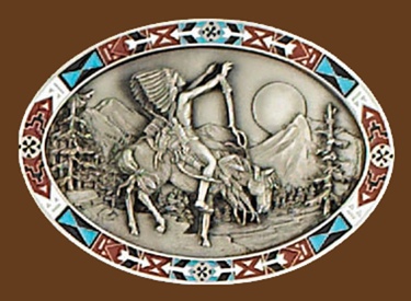 Chief Joseph Indian Belt Buckle 3-1/4 x 2-1/4