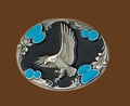 Eagle belt Buckle Black & Turquoise Enamel 3-1/8 x 2-1/2
