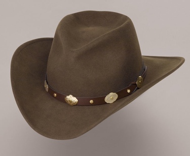 Wool Felt Crushable Hat/Brown w/gold conchos