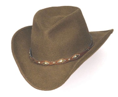 *FALL BROWN* Pinch Crushable Wool Hat Diamond Conchos