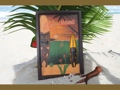 VINTAGE PAINTED SIGN ALOHA HAWAII SURFING TIKIS 18 X 12 HAWAIIAN DECOR