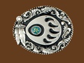 Bear Claw Belt Buckle Feathers Diamond Cut 3 x 2-1/2
