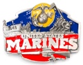 US Marines belt buckle Enameled 3-1/8 x 2-1/2