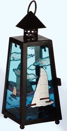 8 Inch Sailboat Nautical Candle Holder