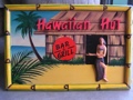 VINTAGE SIGN HAWAIIAN HUT Bar Grill 16 X 24 WOODEN FRAME