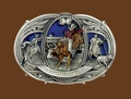 Large Championship Rodeo Belt Buckle 5-1/2 x 3-3/4