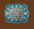 Aztec Turtle Belt Buckle 3-1/2 x 3