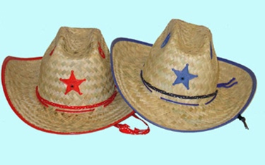 Palm Straw Hat/Sherrif/Red 