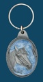 Horsehead Key Ring Light Blue Enamel
