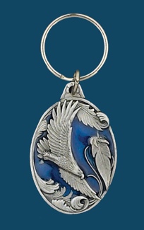Soaring Eagle Key Ring Blue Enamel z