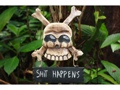 Shit Happens Skull And Bones Sign Cross Bones Decor