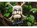 Beware Skull And Bones Sign Cross Bones Decor