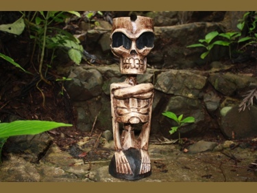 ASHTRAY SKELETON STATUE 16 CROSSBONES HALLOWEEN decor