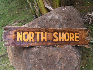 NORTH SHORE SIGN DRIFT WOOD TIKI BAR DECOR