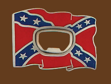 Rebel Flag opener Belt Buckle 3 x 2