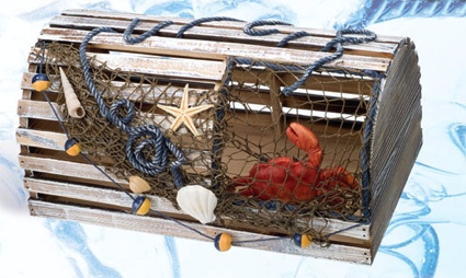 Lobster Trap 13 Inch x 6 Inch x 8 Inch Nautical Decor