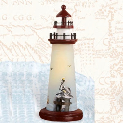18 Inch Night Light Pelican Lighthouse Decor