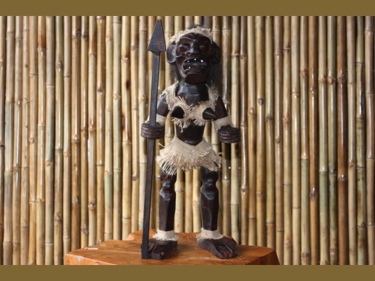 PRIMITIVE FEMALE TIKI WARRIOR CHIEF 20 TRIBAL TIKI decor