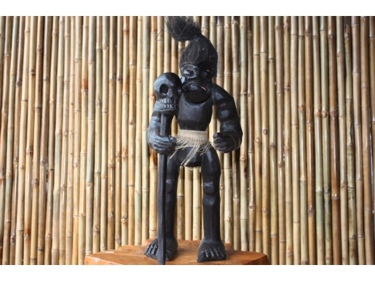 Primitive Head Hunter W Stick 20 Tribal Tiki Decor