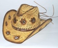 Straw Hat / Ladies / Diamond holes Brown tone