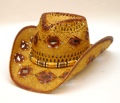 Straw Hat/Ladies/Diamond Holes/Reddish Tone 