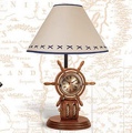 20 Inch Pulley with Clock Lamp Nautical Decor