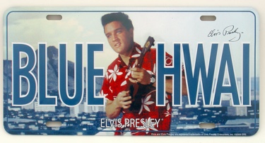Blue Hawaii Elvis License Plate
