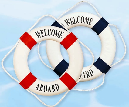 20 Inch Welcome Aboard Nautical Life Ring