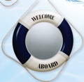 20 Inch Mirror Blue Nautical Life Ring