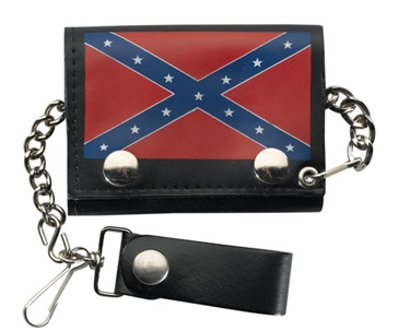 Leather Trifold Wallet REBEL FLAG