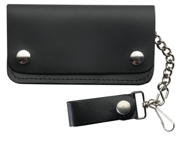 Leather 5 pocket biker wallet Plain