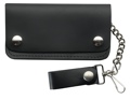 Leather 5 pocket biker wallet Plain