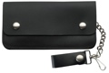 Plain Black Leather Biker Wallet 8