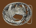 Horsehead/Horseshoe Belt Buckle Cut Out Diamond Cut 3 x 2-1/4 NOT M-2