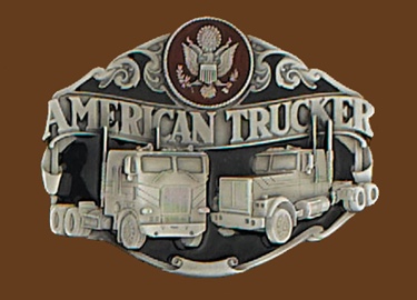 American Trucker Belt Buckle 3-1/4 x 2-1/2