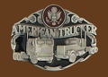 American Trucker Belt Buckle 3-1/4 x 2-1/2