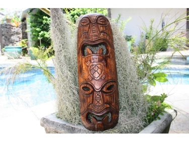 Fijian Tiki Mask W Carved Turtle 20 Strength Abundance
