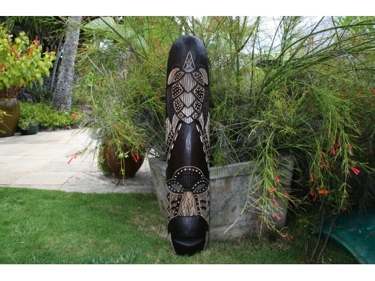 Fijian Tiki Mask W Carved Turtle 40 Happiness Pcc