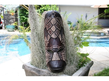 Fijian Tiki Mask W Carved Turtle 20 Happiness Pcc