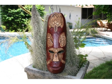 Fijian Tiki Mask W Carved Turtle 20 Ocean Polynesian Art