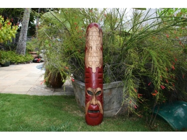 Fijian Tiki Mask W 2 Carved Turtles 40 Fishing Ocean Polynesian Art