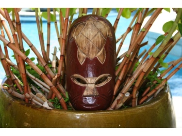 FIJIAN TIKI MASK W CARVED TURTLE 12 LUCKY POLYNESIAN ART