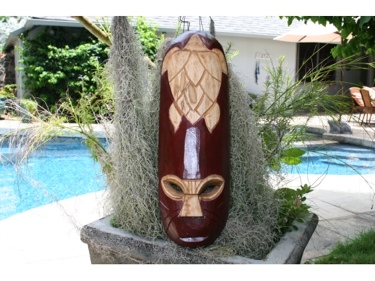 Fijian Tiki Mask W Carved Turtle 20 Lucky Polynesian Art