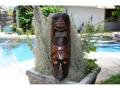 FIJIAN TIKI MASK W 2 DEITIES 20 LOVE STRENGTH POLYNESIAN ART