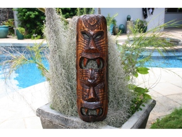 Fijian Tiki Mask W 2 Deities 20 Evil Hunter Polynesian Art
